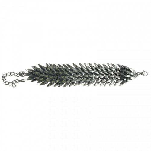 Silver / Black Feather Bracelet