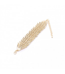 Brushed Rose Gold Feather Bracelet