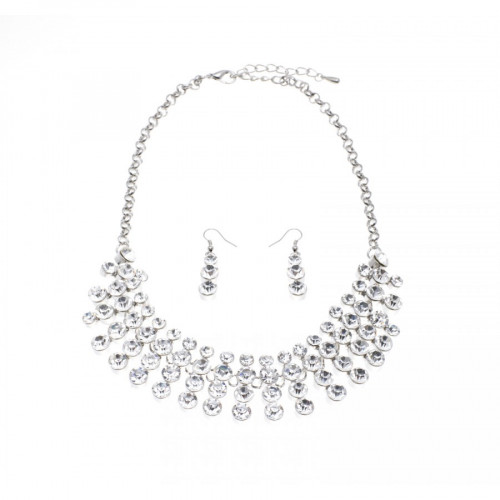 Gorgeous Statement Silver Necklace & Earring Set