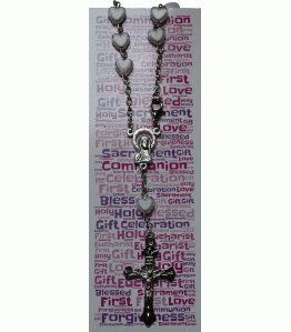 Girls 1st Holy Communion Keepsake Bookmark & Single Decade Rosary Bracelet Gift Set - Ideal First Communion Keepsake Gift