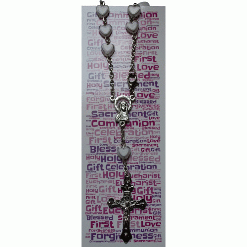 Girls 1st Holy Communion Keepsake Bookmark & Single Decade Rosary Bracelet Gift Set - Ideal First Communion Keepsake Gift