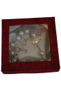 Beautiful White Single Decade Rosary Bracelet with Free Gift Box - Perfect First Rosary Communion or Confirmation Present
