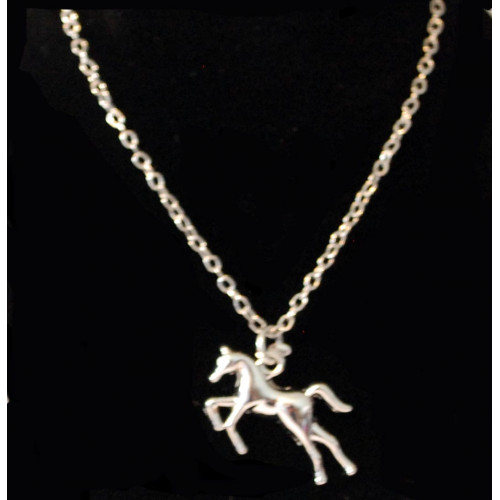 Girls Silver Horse Necklace