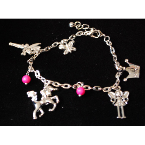 Girls Charm Bracelet - Unicorn, Fairy, Princess