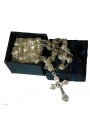 Beautiful White Heart Rosary Beads with Free Navy Blue Gift Box - Perfect First Rosary, Communion or Confirmation Present