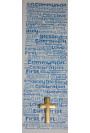 Boys Communion Bookmark & Gold coloured Cross Pin Badge Set - Gorgeous Communion Double Sided Bookmark and  Cross Lapel Brooch Pin Badge Gift - Ideal Keepsake Present - Catholic Christian Methodist Anglican Christianity