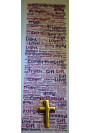 Girls Confirmation Bookmark & Gold coloured Cross Pin Badge Set - Gorgeous Confirmation Double Sided Bookmark and  Cross Lapel Brooch Pin Badge Gift - Ideal Keepsake Present - Catholic Christian Methodist Anglican Christianity