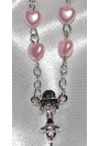 Beautiful Pink Heart Rosary Beads with Free Pink Gift Box - Perfect First Rosary Communion or Confirmation Present